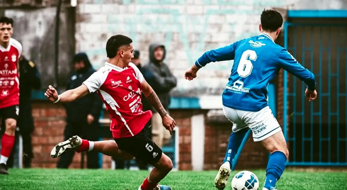 Jugadores de Club Atlético Ceibal durante una sesión de entrenamiento previo al partido.