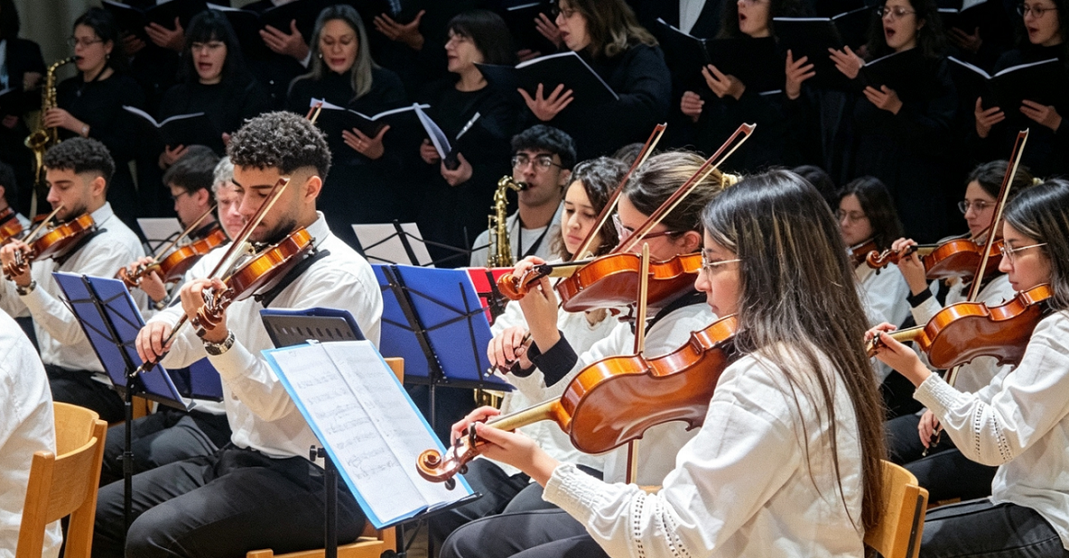 Actuación de la orquesta en el marco del Festival Coros en Invierno en Salto