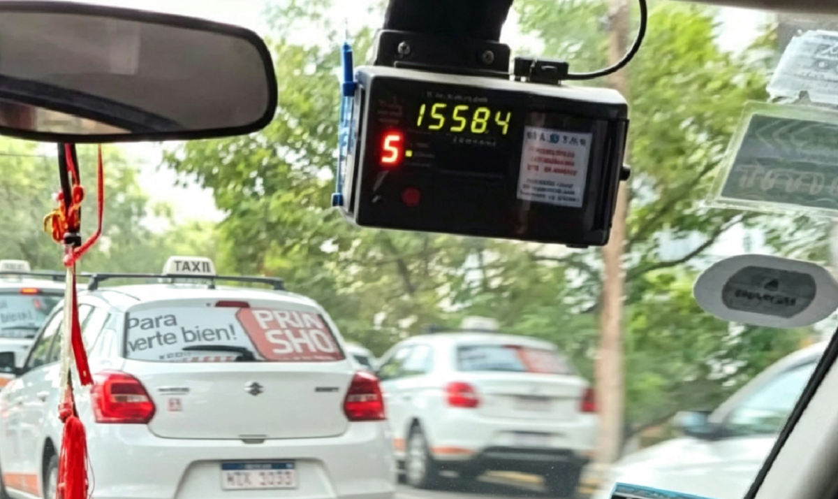 Unidad de transporte circulando tras confirmarse que suben los taxis en Salto