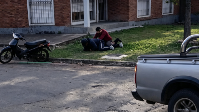 Vista del cruce de calles en Salto donde ocurrió la detención ciudadana.