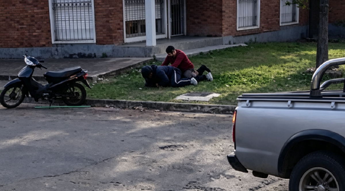 Vista del cruce de calles en Salto donde ocurrió la detención ciudadana.