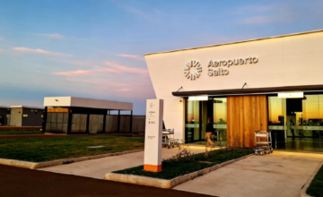 Edificio de la terminal de pasajeros del Aeropuerto Internacional de Nueva Hespérides.