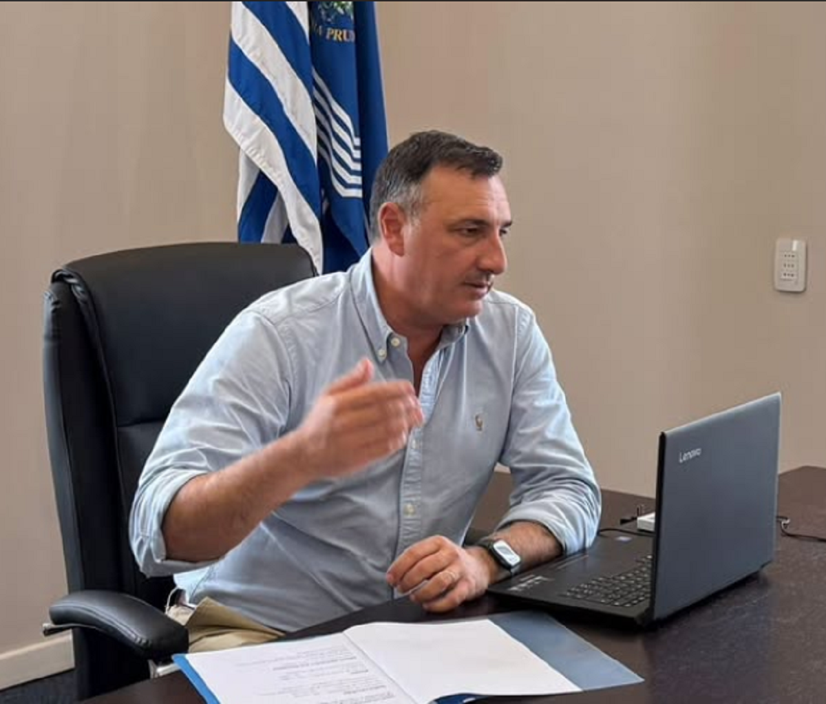 Intendente de Salto Carlos Albisu en actividades oficiales