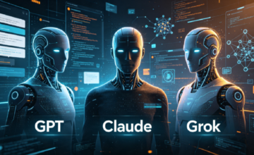 Teléfono móvil mostrando una aplicación de inteligencia artificial con error