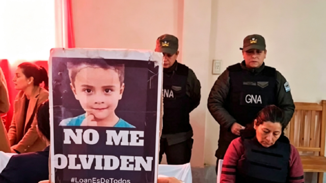 Laudelina Peña declarando entre lágrimas ante el Tribunal por la causa Loan.