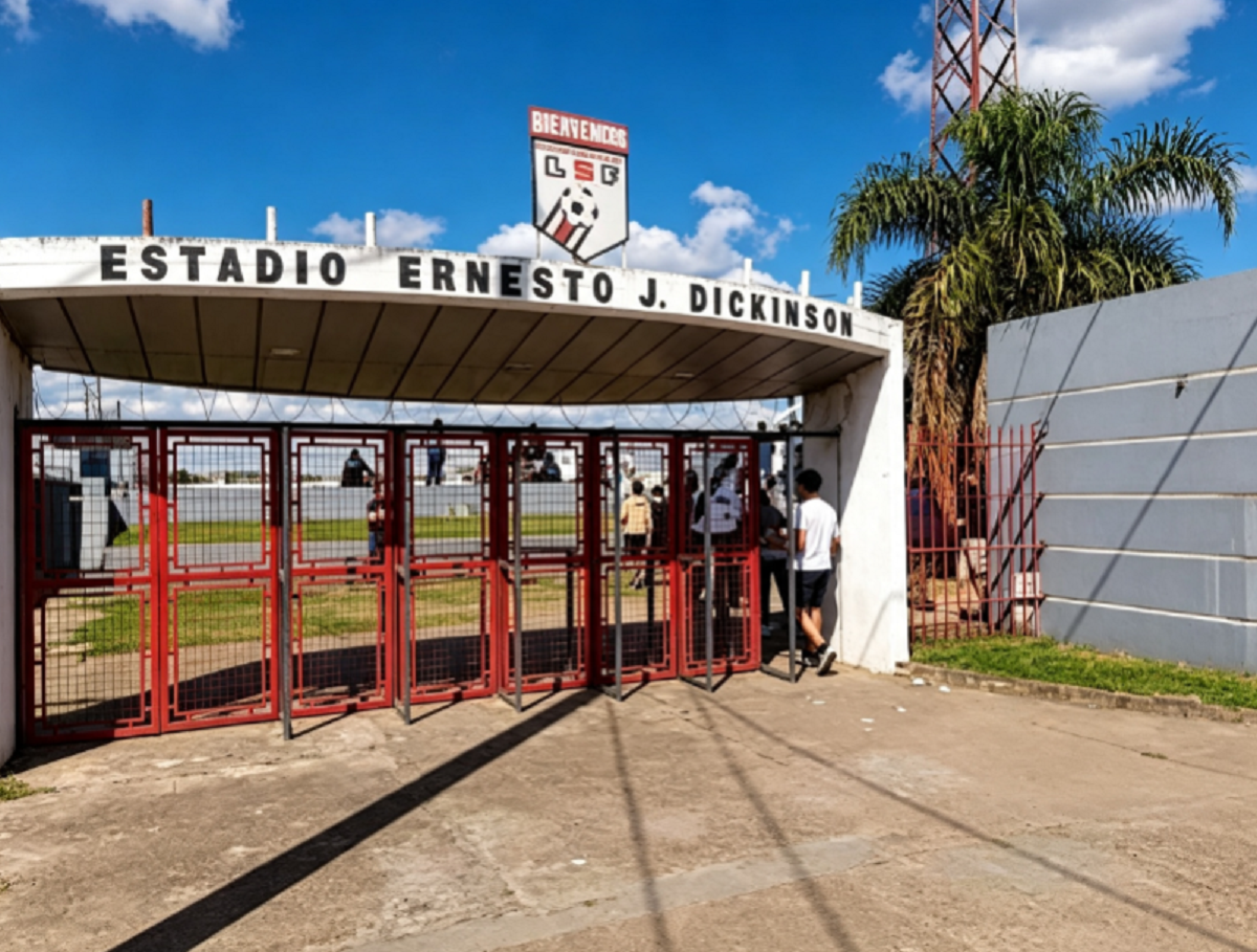Vista panorámica del campo de juego del Estadio Ernesto Dickinson en Salto.