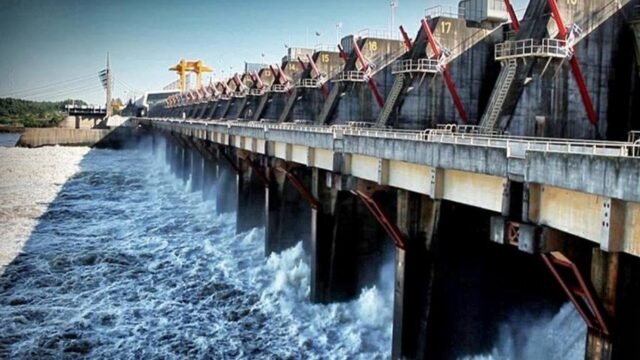Vista panorámica del Complejo Hidroeléctrico de Salto Grande sobre el Río Uruguay.